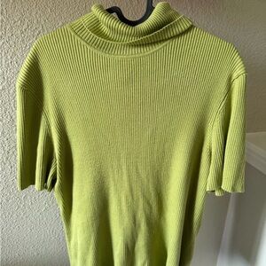 Plus Size 2X Judith Hart Vintage Green Short Sleeve Turtleneck